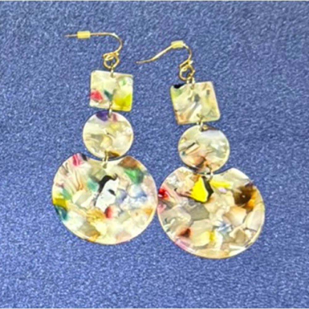 Abstract Multicolor Dangle Earrings